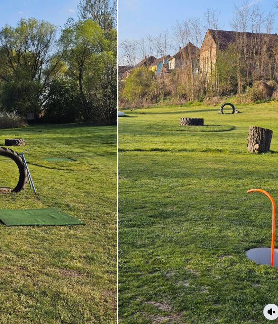 Nová jamka Stargate — překážky s ohništěm a oranžová vlajka